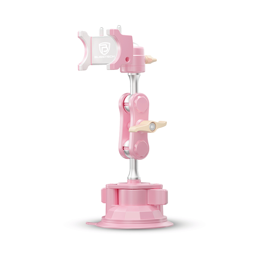 ที่จับโทรศัพท์ในรถยนต์ BLISSTECH รุ่น D1-PINK ( ติดใช้งานกับกระจก ) ปรับมุมได้ 360 ํ วัสดุอะลูมิเนียมอัลลอย